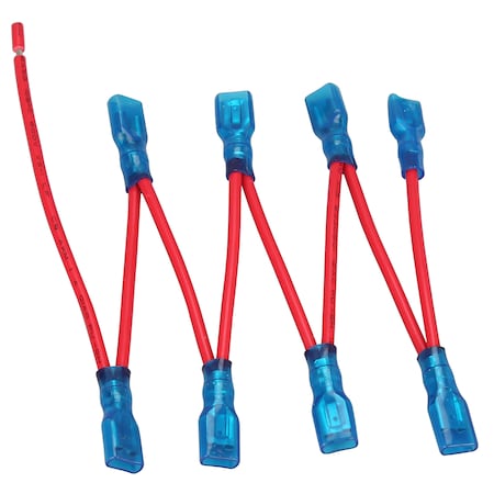 Bulldog Winch Switch wire, multi-spade x 8, red 16AWG UL 25054